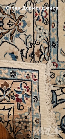 Оригинален персийски килим Наин, снимка 16 - Килими - 50567744
