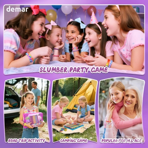 Комплект за тъкане и изработка на гривни Sunrad 2 в 1 за момичета, снимка 6 - Образователни игри - 51741839