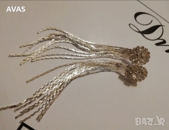 Нови официални дълги блестящи обеци с кристалчета, снимка 6 - Обеци - 29665917