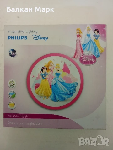 Детска лампа Philips Disney Princess – 4.5W LED, снимка 2 - Лампи за стена - 50601947