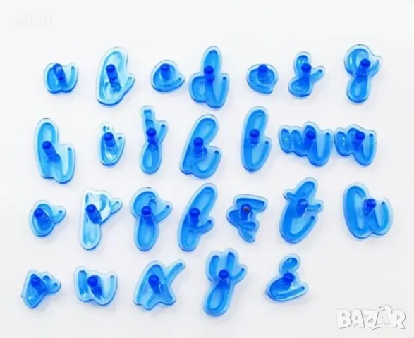 Малки и главни букви азбука латиница числа цифри печати печата форми резци надписване фондан торта , снимка 8 - Форми - 47619235