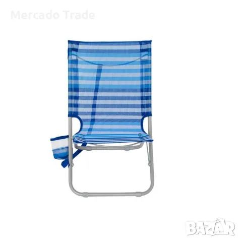 Сгъваем стол Mercado Trade, За къмпинг, плаж, Син райе, снимка 2 - Столове - 49699610