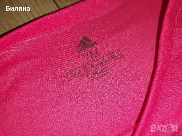 Неоново розова тениска Adidas Climate, снимка 3 - Детски Блузи и туники - 51554033