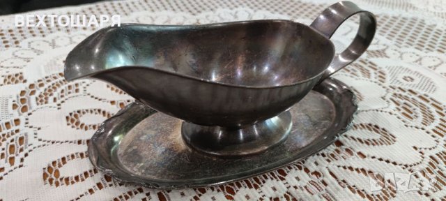 Старинна Посребрена Немска Сосиера WMF, снимка 5 - Антикварни и старинни предмети - 38470902