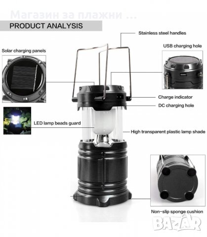 КЪМПИНГ LED ЛАМПА С USB ЗАРЯДНО - код 5800, снимка 7 - Къмпинг осветление - 34292831
