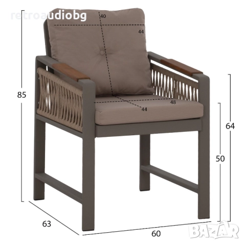  Градински трапезен комплект ГЕНОА маса 200x100 с 6 фотьойла, снимка 2 - Градински мебели, декорация  - 52824338