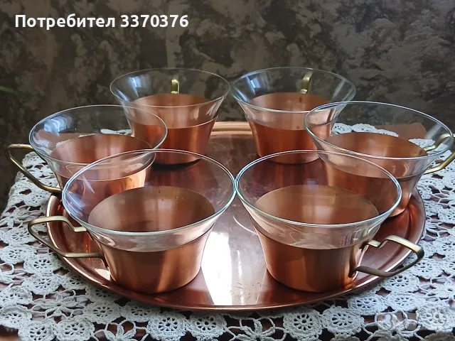 Меден сервиз на поднос-чаши термо стъкло, снимка 4 - Сервизи - 56161395