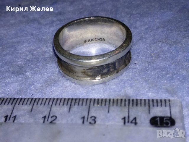 СТАР МЕКСИКАНСКИ МАСИВЕН СРЕБЪРЕН ПРЪСТЕН Тип ХАЛКА СРЕБРО MEXICO925 МАЙСТОРСКА АРТ ИЗРАБОТКА 60681, снимка 14 - Пръстени - 40556621