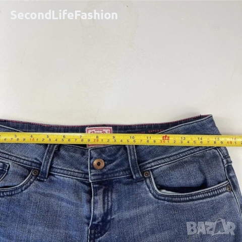 Дамски дънки Superdry Standard Super Skinny размер W30 L32 сини, снимка 6 - Дънки - 53107404