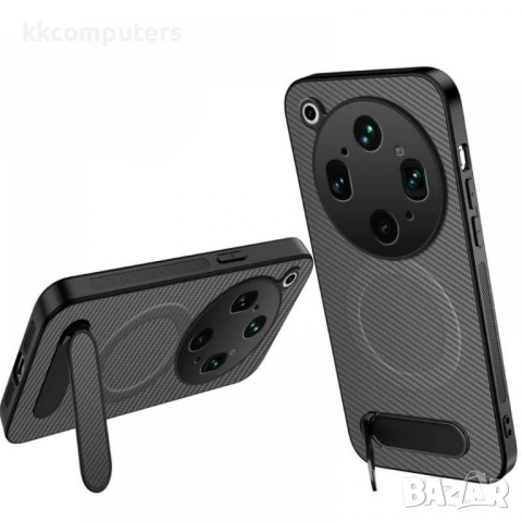 WANLONFENG QT Магнитен Калъф за Oppo Find X9 Ultra 5G - PC+TPU, Карбон текстура, Стойка, 4 цвята, снимка 2 - Калъфи, кейсове - 54266025