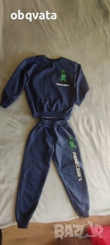Тъмносин комплект Minecraft за момче 128см, снимка 4 - Детски комплекти - 52115790