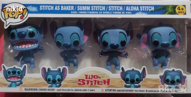 4 големи Стич Stitch големи пластмасови фигурки играчки фигурка играчка за игра и торта