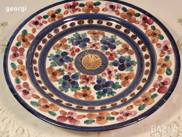 холандска декоративна керамична чиния за стена с позлата 23/2