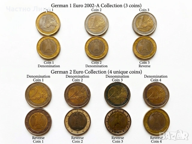Лот Немски Евро Монети (2002) – 11 Евро Номинал – Перфектни за Колекция