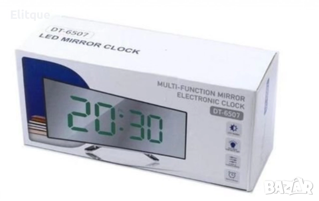 Мултифункционален огледален електронен часовник DT-6507, снимка 5 - Други стоки за дома - 52820211