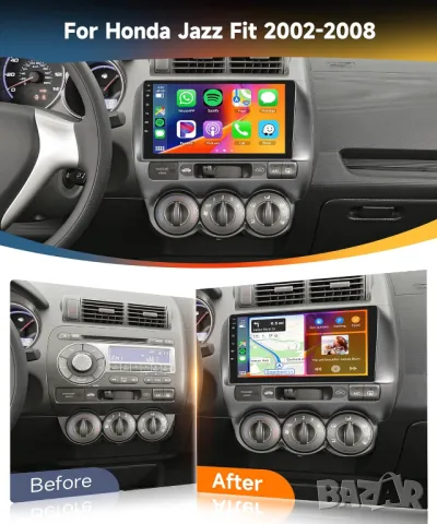 Мултимедия за Honda Jazz / Fit, Android, Навигация, Андроид плеър, 2DIN, 2002-2008 година Honda Jazz, снимка 4 - Аксесоари и консумативи - 49786372
