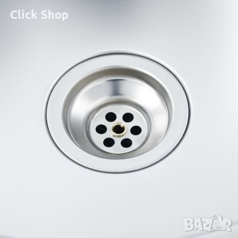Кухненска мивка със сифон, сребриста, 800x600x155 мм, инокс, снимка 4 - Мивки - 42559149
