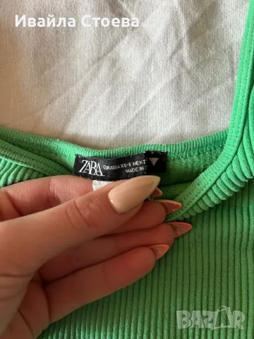 Дамски зелен топ, снимка 2 - Корсети, бюстиета, топове - 49887618