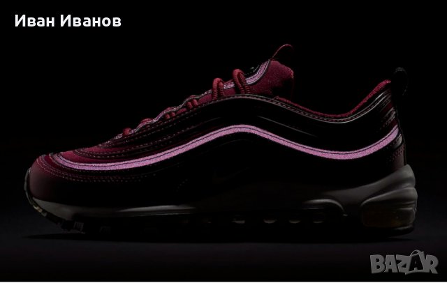 оригинални  маратонки  Nike  Air Max 97 Premium  Bordeaux  номер 39 , снимка 8 - Маратонки - 37449735