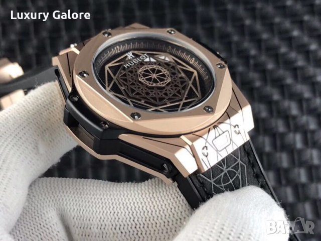 Мъжки часовник Hublot Big Bang Sang Bleu Gold с автоматичен механизъм, снимка 3 - Луксозни - 36878810