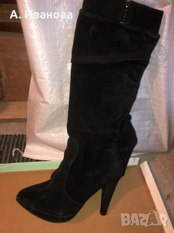 Дамски ботуши естествен велур