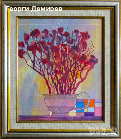 "Чаша червени цветя"