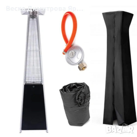 Газов отоплител-чадър 13 kW, 227 см – външен газов отоплител с калъф и защити, снимка 10 - Отоплителни печки - 53087672