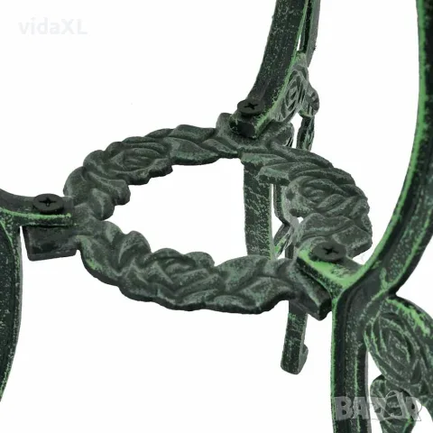 vidaXL Бистро комплект, 3 части, лят алуминий, зелен, снимка 3 - Градински мебели, декорация  - 56147540