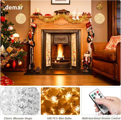 Lewondr Коледни светлини за прозорци, захранвани с USB, 2 броя, снимка 4 - Декорация за дома - 47978787