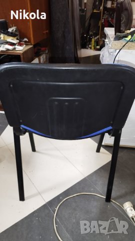 Стол - посетителски офис стол текстилна дамаска синя, снимка 3 - Столове - 44331881