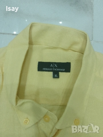 Мъжка риза Армани 100% лен, снимка 5 - Ризи - 53919038