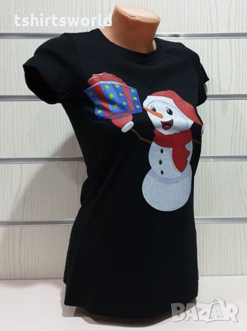 Нова дамска коледна тениска с дигитален печат Снежко, Снежен човек, снимка 9 - Тениски - 31116106