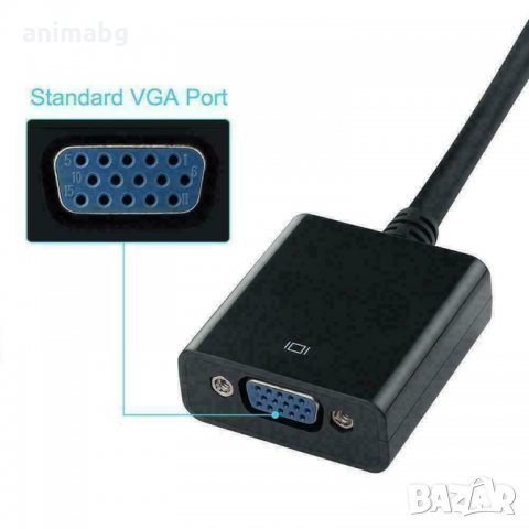 ANIMABG DP Display Port Male към VGA преобразувател, снимка 5 - Други - 32189173