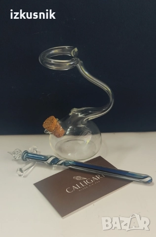 Изящна стъклена писалка и мастилница CALLIGART, снимка 4 - Други - 51466128