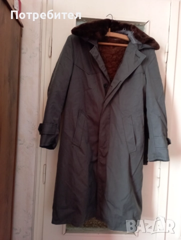 Мъжка шуба с подплата от агнешка кожа -  военна /габина/, снимка 5 - Палта - 52441324