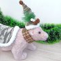 3397 Декоративна коледна фигура Мечка с шалче и шапка, 30x25x11см, снимка 2