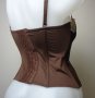 75В лъскав кафяв сатенен корсет , снимка 12