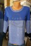КРАСИВА блуза в сребристо-син цвят със сребристи камъчета , снимка 1 - Блузи с дълъг ръкав и пуловери - 38739918