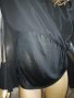 Черна италианска туника от шифон и тюл с интересен ръкавL, снимка 8