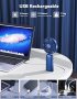 Нов Преносим вентилатор за дом, офис, пътуване къмпинг с USB Акумулаторен, снимка 6