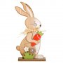 Великденска дървена фигура за декорация на маса, Зайче Морков, 14x5x30 см