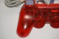 Много Рядък Оригинален Червен Прозрачен PSone Аналогов Контролер за PS1/PS2 в Отлично Състояние, снимка 14