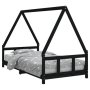 vidaXL Детска рамка за легло, черна, 90x190 см, бор масив(SKU:834464, снимка 1 - Спални и легла - 44365213
