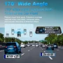 WeBeqer Dashcam, даш камера в  огледало с 10" сензорен екран, 64GB карта, 4K+1080P, 170 градуса..., снимка 3