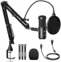 Нов Aokeo AK-60s кондензаторен USB микрофон с рамо Pop Filter за PC кодкаст YouTube Discord, снимка 1