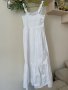 Нова дълга елегантна бяла рокля one size размер волани ластична горна част 100% памук памучна рокля , снимка 9
