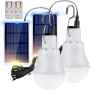 Комплект от 2 соларни LED крушки с датчик за светлина и дистанционно управление, снимка 1