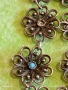 Винтидж гривна с фигурални цветя и Аквамарин Ретро Арт бижу 26182, снимка 9