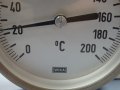 биметален термометър Wika thermometer ф100mm, 0/+200°C, L-650mm, снимка 3