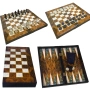 Комплект табла, шах, дама 3в1, дърво, 48x48 см, снимка 1